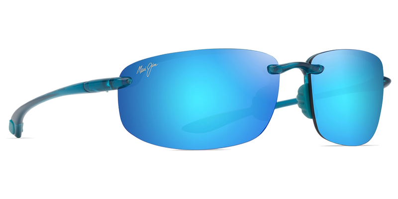 Maui Jim Ho‘okipa in Shiny Transparent Blue / Blue Hawaii (B407-03) - Temple Detail