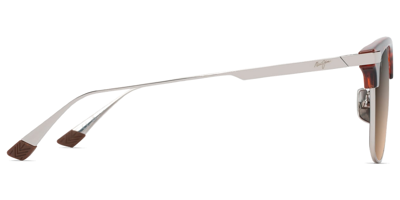 Maui Jim Kalaunu Asian Fit in Shiny Red Havana with Silver / HCL® Bronze (HS629-10) - Temple Detail