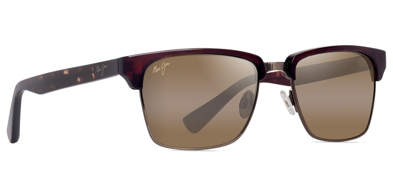 Maui Jim Kawika XL in Shiny Red Havana / HCL® Bronze (H354-10) - Temple Detail