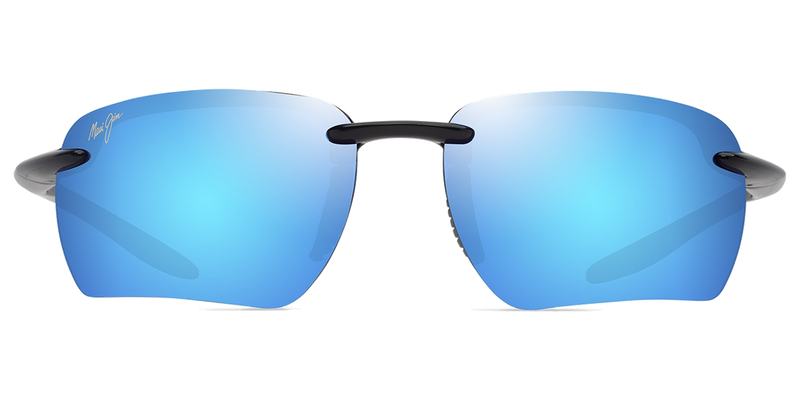 Maui Jim Ho‘okipa Ultra G in Shiny Black w/Grey / Blue Hawaii (B336-02A) - Temple Detail