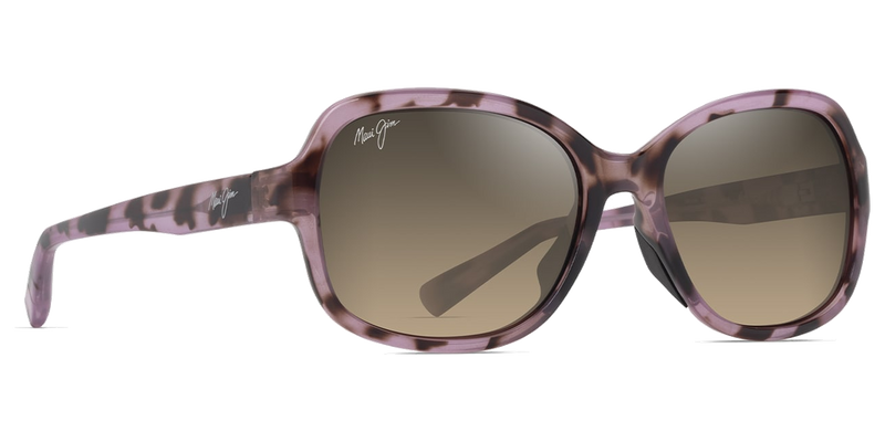 Maui Jim Hiluhilu in Shiny Spotted Pink Havana / HCL® Bronze (HS355-10A) - Temple Detail