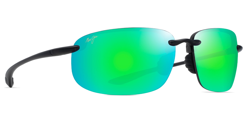 Maui Jim Ho‘okipa XLarge in Translucent Matte Grey / MAUIGreen® (GM456-14) - Temple Detail