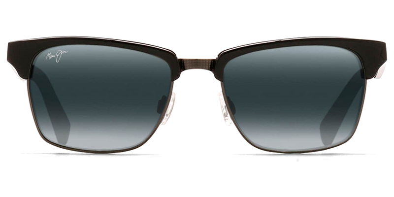Maui Jim Kawika in Black Gloss with Antique Pewter / Neutral Grey (257-17C) - Front View