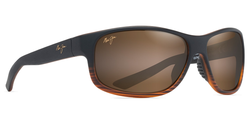 Maui Jim Kaiwi Channel in Dark Brown Stripe / HCL® Bronze (H840-25C) - Temple Detail