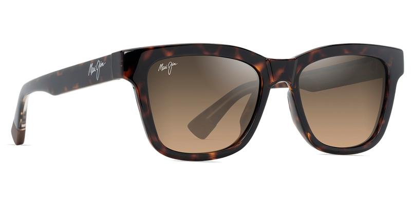 Maui Jim Hanohano in Shiny Dark Havana with Trans Yellow / HCL® Bronze (HS644-10) - Side View