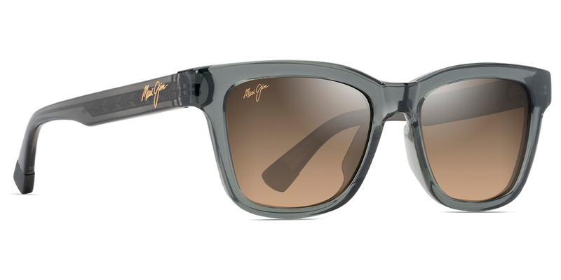 Maui Jim Hanohano in Shiny Trans Dark Grey / HCL® Bronze (HS644-14) - Temple Detail