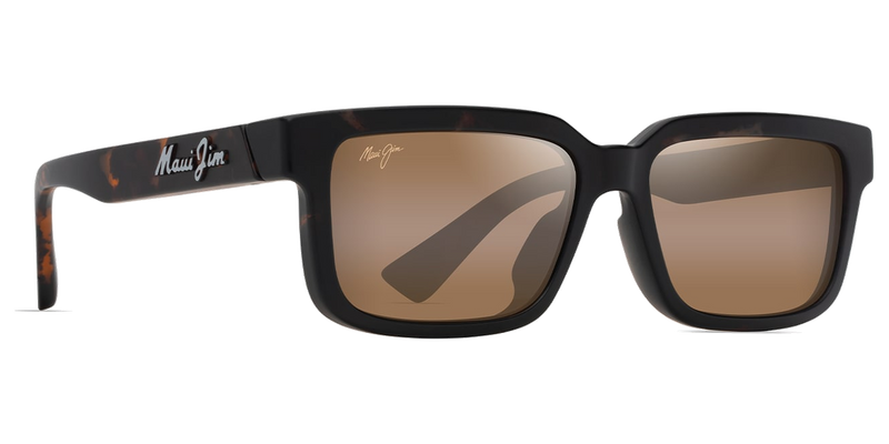 Maui Jim Hiapo Asian Fit in Matte Dark Havana / HCL® Bronze (H655-10) - Temple Detail