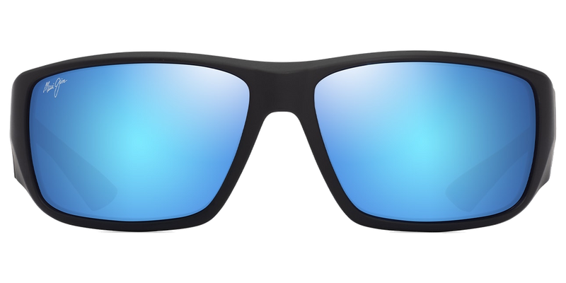 Maui Jim Keha Asian Fit in Matte Black / Blue Hawaii (B664-02) - Temple Detail