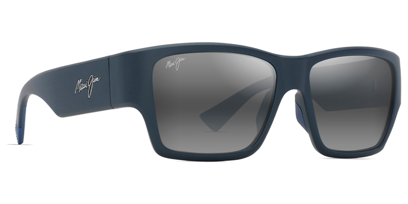 Maui Jim Ka‘olu in Matte Blue / Neutral Grey (614-03) - Temple Detail