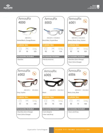 Eyesafe frame catalogue 2025, page 11 &mdash; prescription safety frames