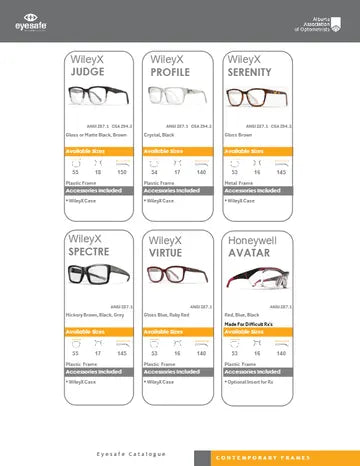 Eyesafe frame catalogue 2025, page 41 &mdash; prescription safety frames