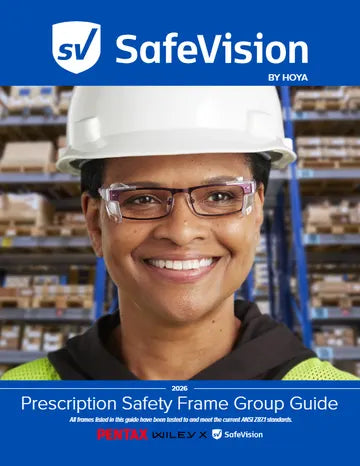 SafeVision 2026 prescription safety frame group guide, page 1