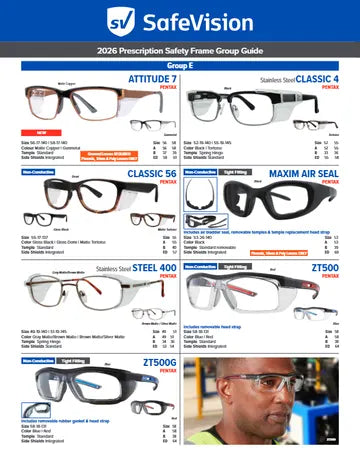SafeVision 2026 prescription safety frame group guide, page 10