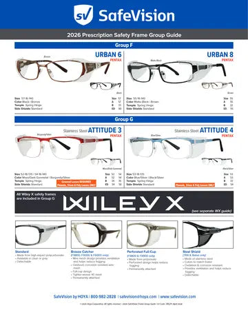 SafeVision 2026 prescription safety frame group guide, page 12