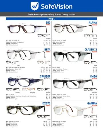 SafeVision 2026 prescription safety frame group guide, page 4