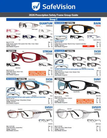 SafeVision 2026 prescription safety frame group guide, page 5
